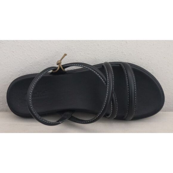 OluKai 20515-4040 Women's Sz 8W Black Leather Tiare Strappy Slip-On Sandals - Picture 7 of 16